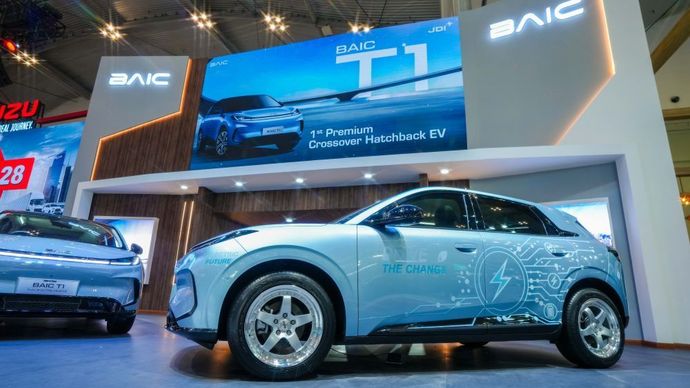 PT JIO Distribusi Indonesia (JDI) resmi meluncurkan mobil listrik pertama mereka, BAIC T1 di ajang GIIAS 2026. (Foto: Dok/Istimewa)