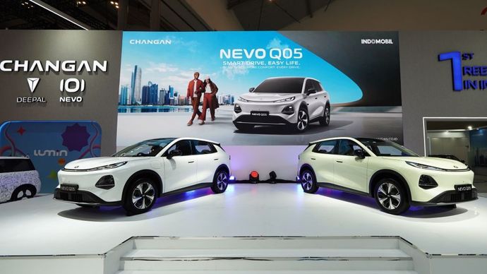 Changan menghadirkan Nevo Q05 sebagai SUV listrik terbaru di GIIAS 2026. (Foto: Dok/Istimewa/Changan Indonesia)