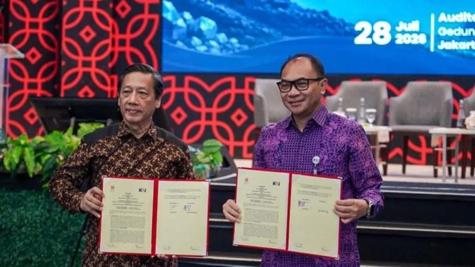 PT Kereta Api Indonesia (Persero) menandatangani Nota Kesepahaman dengan Badan Riset dan Inovasi Nasional (BRIN) dalam kegiatan BRIN Goes to Industry 5 di Auditorium Soemitro Djojohadikusumo, Jakarta, Selasa, 28 Juli 2026. Kolaborasi tersebut diarahkan untuk memperkuat riset, eksplorasi, dan adopsi teknologi perkeretaapian, termasuk pengembangan Automatic Train Protection (ATP)