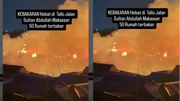 Kebakaran besar melanda kawasan padat penduduk di Jalan Sultan Abdullah, Kelurahan Tallo, Kecamatan Tallo, Makassar, pada Jumat (31/7/2026) dini hari sekitar pukul 01.26 Wita.