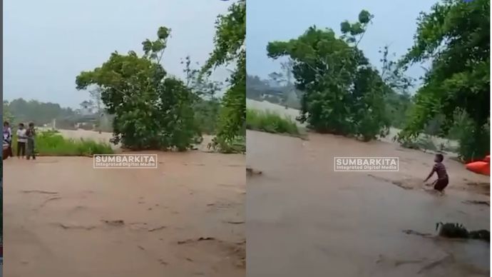 Kawasan Bandar Lurus, Kelurahan Air Pacah, Kecamatan Koto Tangah, Kota Padang, Sumatera Barat, dilanda banjir pada Senin (3/8/2026) siang setelah hujan deras mengguyur wilayah tersebut.