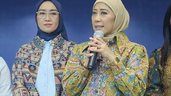 Menteri Komunikasi dan Digital Meutya Hafid di Kantor Kementerian Komunikasi dan Digital, Jakarta Pusat, Senin, 3 Agustus 2026.