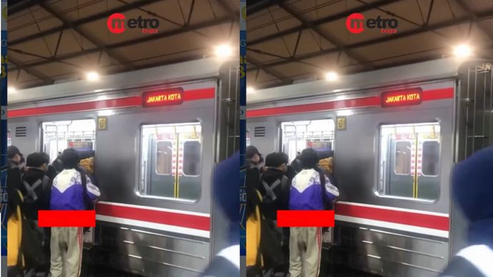 Seorang perempuan terjatuh saat hendak naik KRL di Stasiun Bogor pada Selasa (4/8/2026) sekitar pukul 06.18 WIB.
