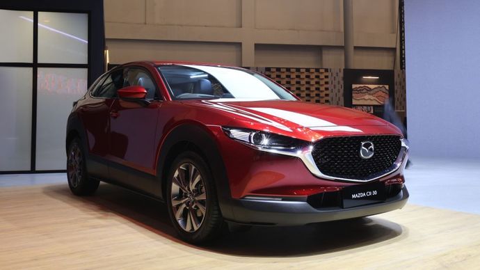PT Eurokars Motor Indonesia (EMI) memperkenalkan The New Mazda CX-30 rakitan Indonesia pada ajang GIIAS 2026 di ICE BSD City, Kabupaten, Tangerang Banten. (Foto: Dok/Istimewa/EMI)