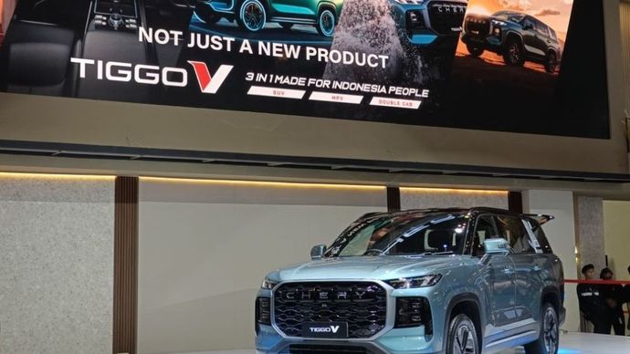 PT Chery Sales Indonesia (CSI) resmi memperkenalkan Chery Tiggo V di ajang GIIAS 2026 di ICE BSD City, Kabupaten Tangerang, Banten, Rabu (5/8/2026). (Foto: Adiantoro/NTV) 