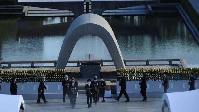 Ilustrasi bom nuklir di Hiroshima