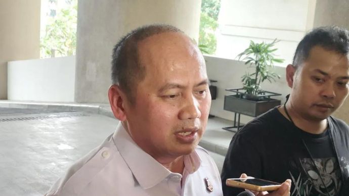 Kepala Pusat Penerangan Hukum (Kapuspenkum) Kejaksaan Agung Anang Supriatna memberikan keterangan pers di Gedung Utama Kejaksaan Agung di Jakarta