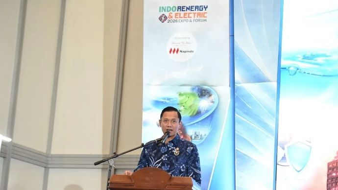 Menteri Koordinator (Menko) Bidang Infrastruktur dan Pembangunan Kewilayahan (IPK) Agus Harimurti Yudhoyono dalam pembukaan Indo Water 2026 Expo &amp; Forum, yang diselenggarakan bersamaan dengan Indo Waste &amp; Recycling, Indo Renergy &amp; Electric, Indo Secu
