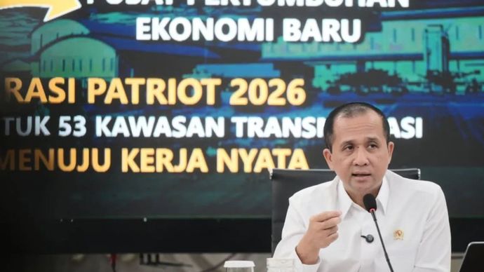 Menteri Transmigrasi Muhammad Iftitah Sulaiman Suryanagara menyampaikan keterangan terkait pelaksanaan Tim Ekspedisi Patriot (TEP) 2026