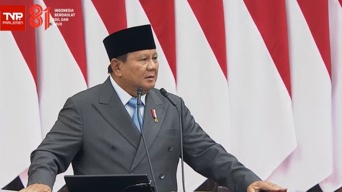 Presiden Prabowo Subianto Saat Pidato Kenegaraanndi Sidang Tahunan MPR 2026