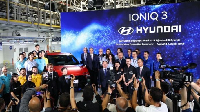 Hyundai resmi memulai produksi Hyundai Ioniq 3 di pabriknya yang berada di Izmit, Turki.&nbsp;(Foto: Instimewa via ArenaEV) 