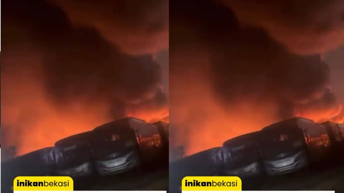 Musibah kebakaran melanda sebuah gudang bus milik PO Sinarjaya di kawasan Jarakosta, kawasan industri MM2100, Cikarang Barat, Kabupaten Bekasi. Insiden tersebut dilaporkan terjadi pada dini hari tadi (18/8/2026) pukul 02.30 WIB.