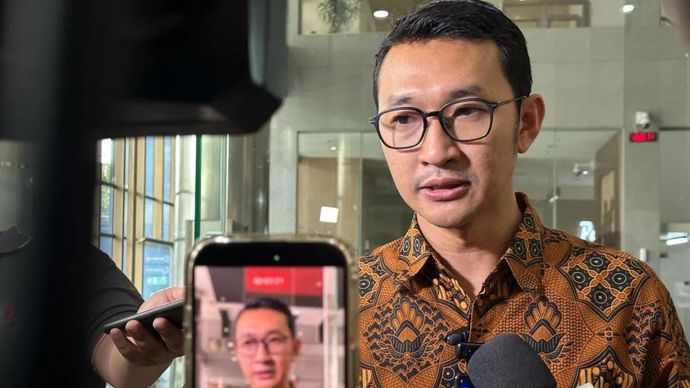 Juru Bicara Komisi Pemberantasan Korupsi Budi Prasetyo memberikan keterangan di Gedung Merah Putih KPK, Jakarta