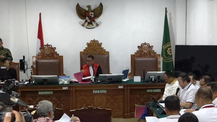 Sidang jawaban termohon Korps Pemberantasan Tindak Pidana Korupsi (Kortas Tipidkor) Polri selaku Termohon II dan Polda Metro Jaya selaku Termohon I dalam praperadilan mantan Jaksa Agung Muda Tindak Pidana Khusus (Jampidsus) Febrie Adriansyah soal sah atau tidaknya upaya paksa penyitaan di Pengadilan Negeri Jakarta Selatan, Jakarta