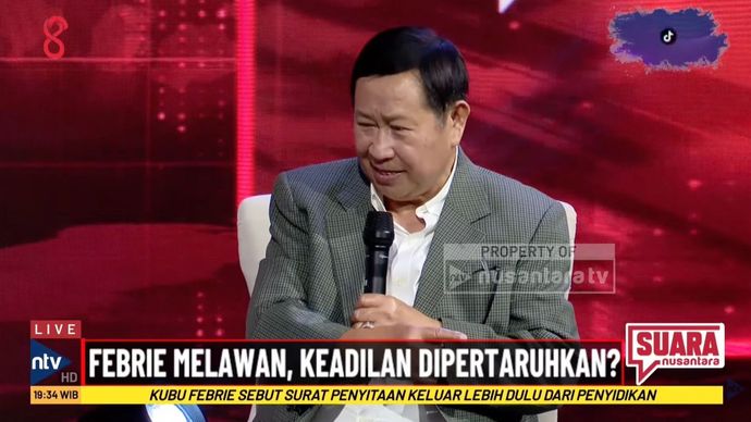  Mantan Kabareskrim Polri, Susno Duadji dalam Suara Nusantara &lsquo;Febrie Melawan: Keadilan Dipertaruhkan?', Rabu, 19 Agustus 2026.