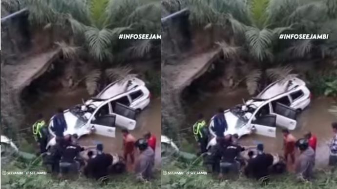 Satu unit mobil Mitsubishi Pajero Sport jatuh masuk ke dalam jurang dengan kedalaman sekitar enam meter. Akibatnya, pengemudi mobil bernama Chandra Wijaya (59), warga Kelurahan Kenali Besar, Kecamatan Alam Barajo, Kota Jambi, meninggal dunia di lokasi kejadian.