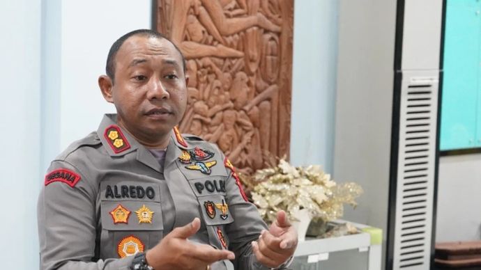Kapolres Mimika AKBP Alredo Agustinus Rumbiak di Timika, Kamis, 20 Agustus 2026.