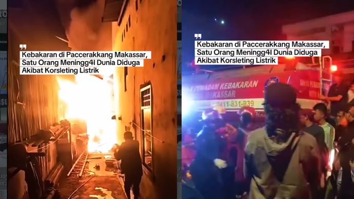 Terjadi lagi Kebakaran terjadi di kawasan Paccerakkang, dekat Pertamina/SPBU Paccerakkang, Makassar, Kamis malam (20/8/2026) sekitar pukul 22.30 WITA.