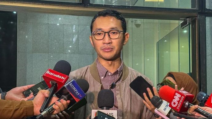 Juru Bicara Komisi Pemberantasan Korupsi Budi Prasetyo memberikan keterangan di Gedung Merah Putih KPK, Jakarta
