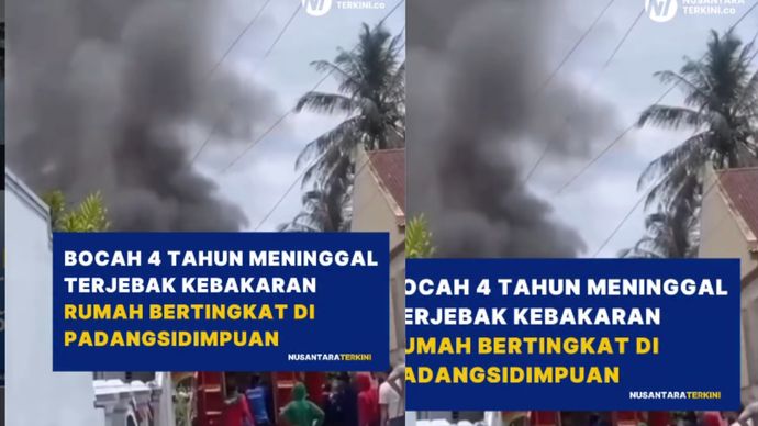 Musibah kebakaran menelan korban jiwa di Gang Melati, Kelurahan Tanobato, Kecamatan Padangsidimpuan Utara, Kota Padangsidimpuan, Sumatera Utara, Rabu (26/8/2026) siang.
