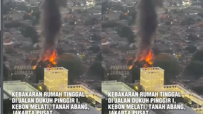 Rumah tinggal yang berlokasi di Jalan Dukuh Pinggir I, Kebon Melati, Tanah Abang, Jakarta Pusat,dilaporkan terbakar pada Rabu (26/8).