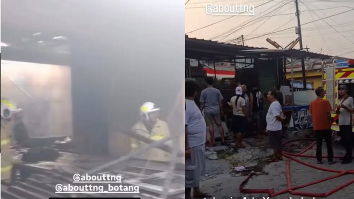 VIDEO: Kebakaran Hantam Ruko-ruko di Pasar Malabar