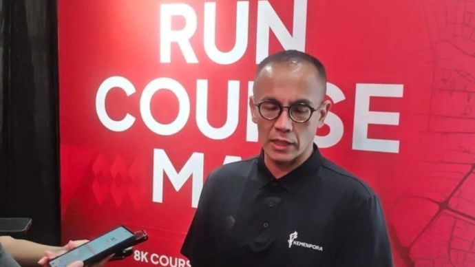 Deputi Bidang Pengembangan Industri Olahraga Kemenpora Teuku Arlan Perkasa Lukman memberikan keterangan kepada awak media di Jakarta, Jumat, 28 Agustus 2026.