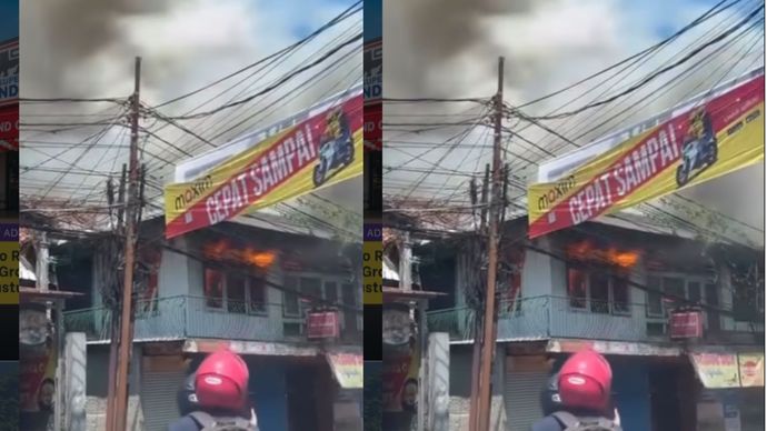 Kebakaran dilaporkan terjadi di kawasan Jalan Pelabuhan 2, Tipar, Sukabumi, Sabtu (29/8/2026) siang.