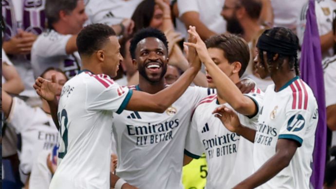 Real Madrid memuncaki klasemen sementara Liga Spanyol 2026/27 setelah menang telak 4-0 atas Malaga pada jornada ketiga di Santiago Bernabeu pada Minggu (30/8).