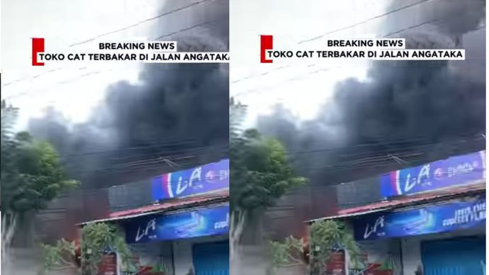 TOKO CAT TERBAKAR DI JALAN ANGATAKA 