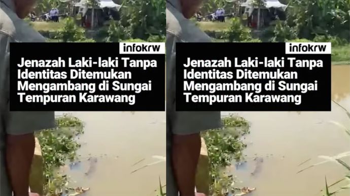 Jasad Pria Mengambang di Sungai Tempuran Karawang