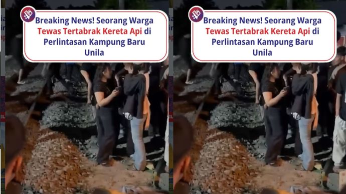 Seorang warga tewas setelah tertabrak kereta api di perlintasan rel wilayah Kampung Baru Unila, Bandar Lampung, Minggu (6/9) sekitar pukul 19.48 WIB.