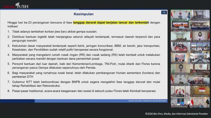 Kondisi Infrastruktur dan Layanan Pendidikan hingga Kesehatan di NTT Perlahan Pulih Pascagempa.
