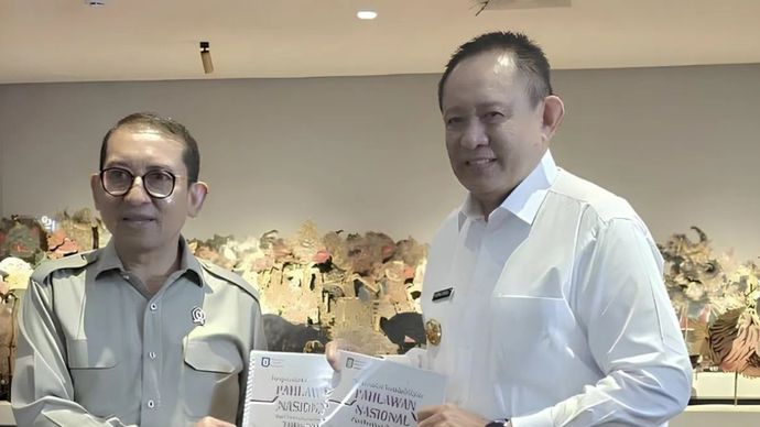 Gubernur Gorontalo Gusnar Ismail saat menemui Menteri Kebudayaan Fadli Zon dalam pengusulan calon Pahlawan Nasional asal Gorontalo di Jakarta, Senin, 24 Agustus 2026.
