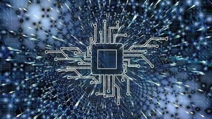 Ilustrasi chip memori untuk pusat data kecerdasan buatan (artificial intelligence/AI)