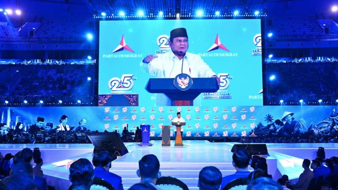 Prabowo Subianto di HUT Partai Demokrat