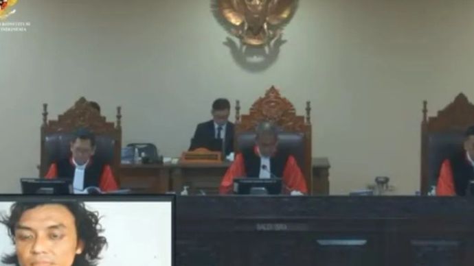 Sidang pendahuluan uji materiil UU Polri diikuti secara daring oleh pemohon perkara 330/PUU-XXIV/2026, di Jakarta, Rabu, 9 September 2026.
