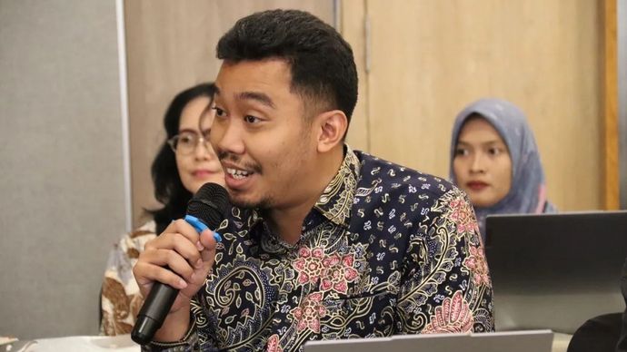 Sekretaris Umum Lembaga Manajemen Kolektif Nasional (LMKN), M. Bigi Ramadha.