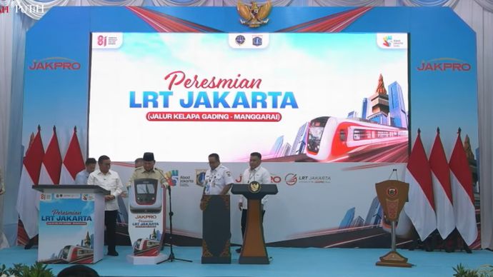 Presiden Prabowo Subianto resmikan operasional LRT Jakarta rute Kelapa Gading-Manggarai, Rabu, 16 September 2026 siang