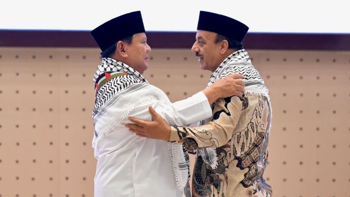 Duta Besar Palestina untuk Republik Indonesia Abdalfatah A.K. Alsattari  dan Prabowo Subianto