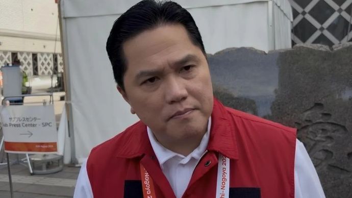 Menteri Pemuda dan Olahraga Erick Thohir ditemui usai pertandingan wushu nomor changquan putri di Aichi Prefectural Martial Arts Hall, Nagoya, Jepang, Senin, 21 September 2026.