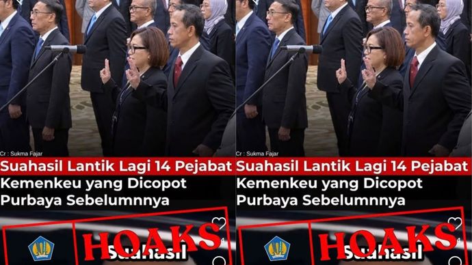 Hoaks Pelantikan Pejabat Baru oleh Suahasil
