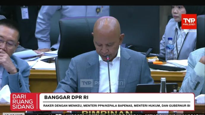 Tangkapan layar - Ketua Banggar DPR RI Said Abdullah saat menghadiri dalam rapat kerja (raker) bersama Menteri Keuangan, Kepala Bappenas, Menteri Hukum, Gubernur Bank Indonesia di Kompleks Parlemen, Jakarta, Kamis, 24 September 2026.