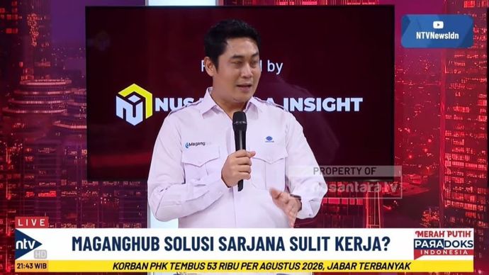 Direktur Bina Lavogan Kemnaker Surya Lukita Marwan dalam program Merah Putih di Nusantara TV