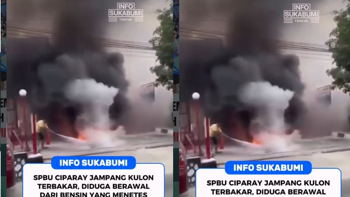 VIDEO: Kebakaran Mengerikan Hantam SPBU Ciparay