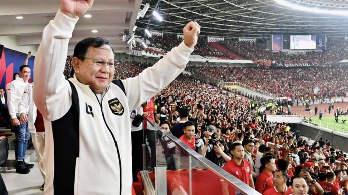 Prabowo Gembira dan Bangga Indonesia Menang Lawan Thailand di Final FIFA ASEAN Cup