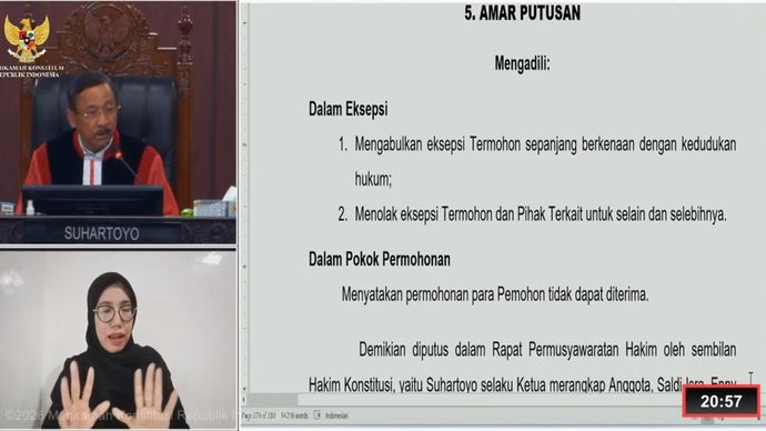 MK tak terima permohonan Denny Indrayana dkk. 
