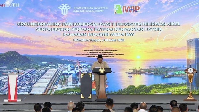 Prabowo Subianto di Groundbreking Hilirisasi Nikel
