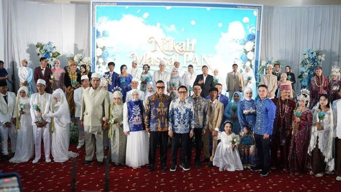 Sebanyak 28 pasangan mengikuti nikah gratis PAN. (Foto: Dok/Istimewa)