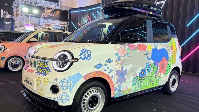 Kolaborasi bersama Otoproject dan SOVLO di IMX 2026 menunjukkan bahwa Wuling Aira ev memiliki ruang yang luas untuk dikembangkan secara kreatif. (Foto: Dok/Istimewa/Wuling Motors)
